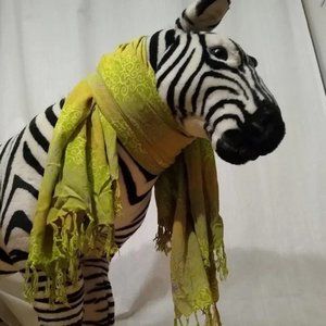 Shimmery green fringed scarf 💚✨ (**zebra not included**)